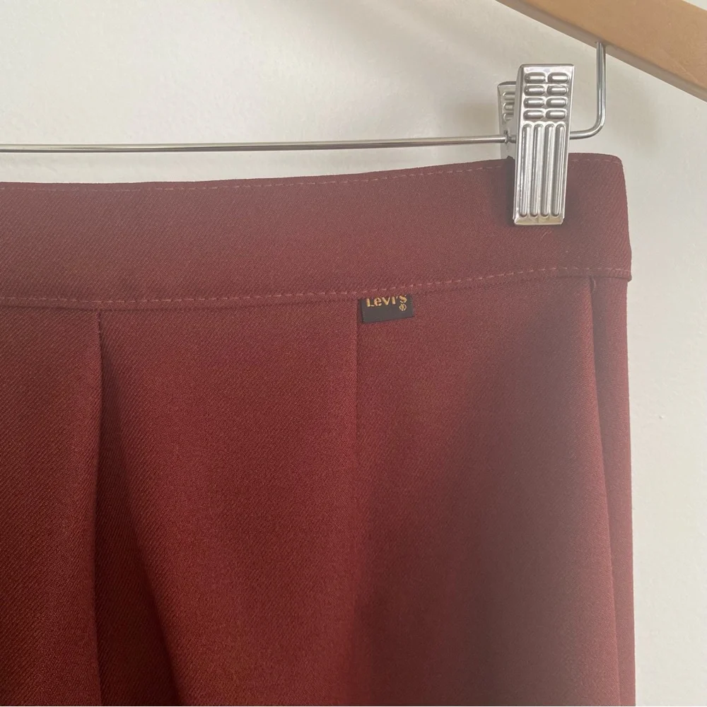 Vintage 60s Levi Strauss & Co Pants Trousers High Waisted Burgundy Maroon Mod - Picture 11 of 11